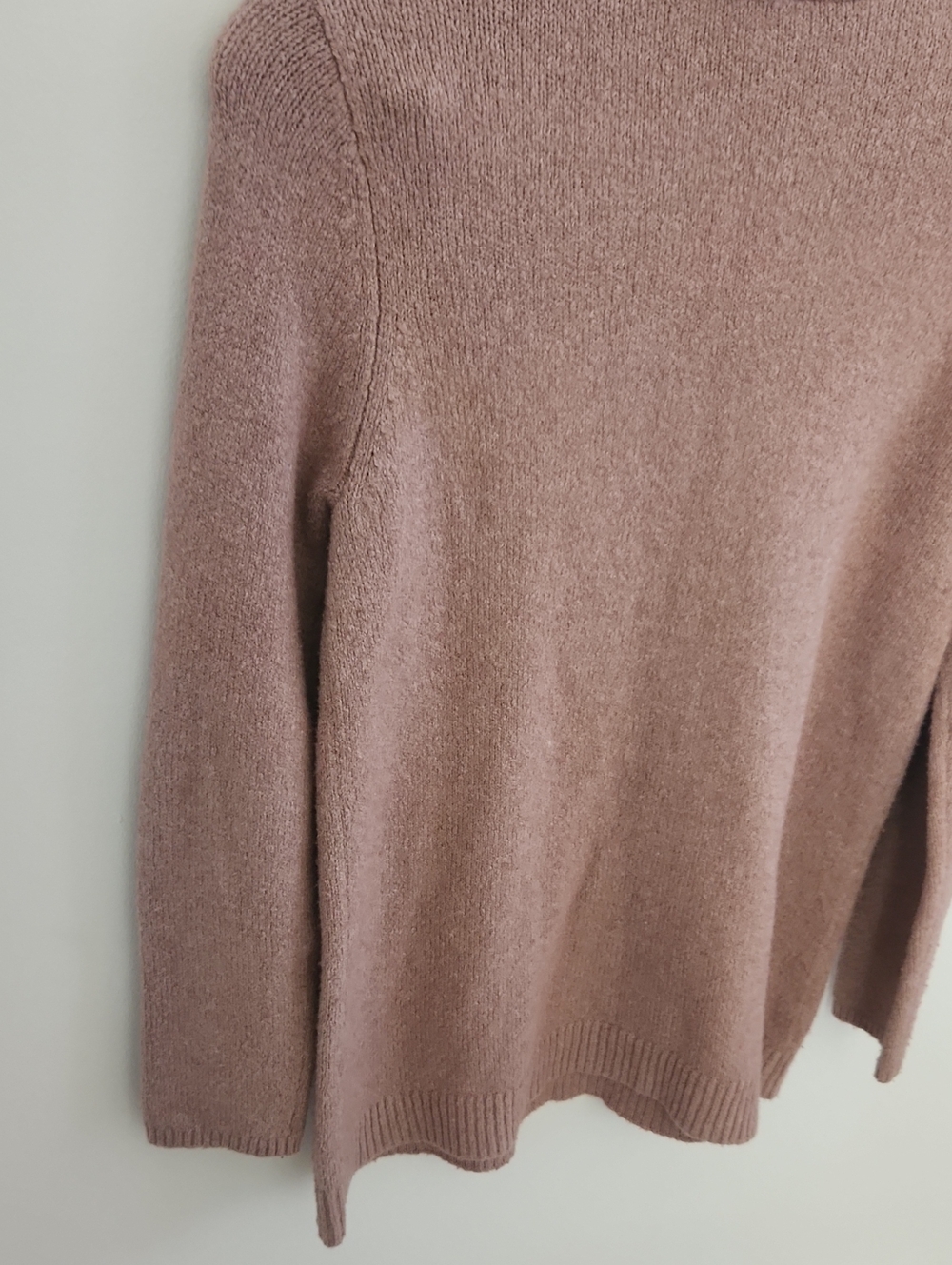 J. Jill Draped Funnel Neck Wool Knit Speckled Pink Sweater Small - Picture 9 of 10